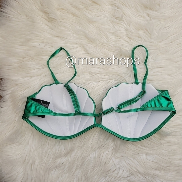 Leg Avenue Mermaid Green Shell Bra Top - Picture 5 of 6